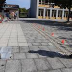 Person durchläuft Parkour mit Rauschbrille